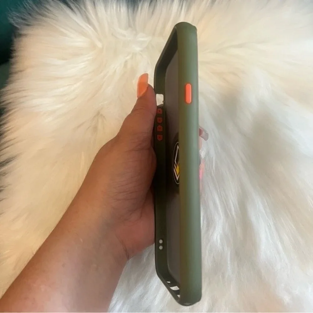 Silicone Case For Iphone 11 Pro Max 6.5 Magnet Ring Stand Green